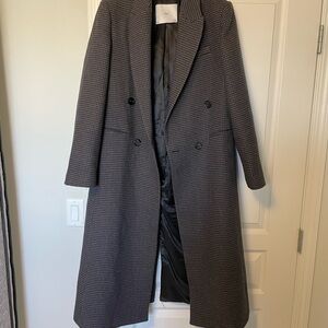 Mango Houndstooth Double-Breasted Coat - size L